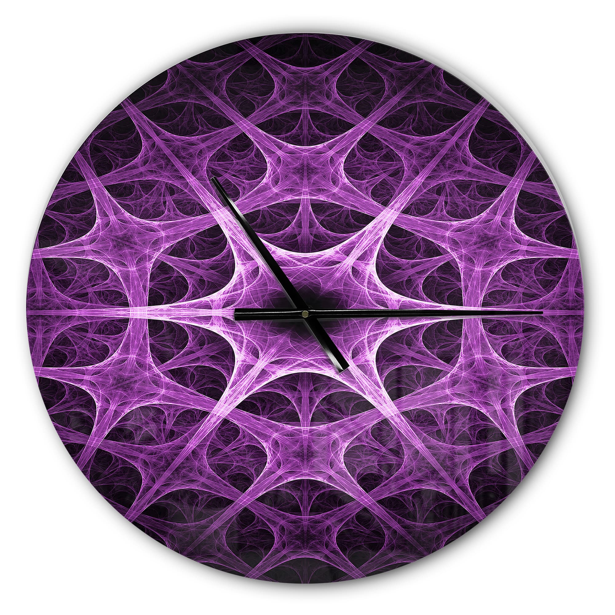 Designart 'Abstract Purple Thorn Flower Modern Wall Clock
